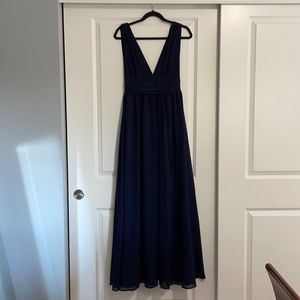 V neck long gown